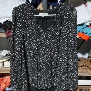 Chic Black and White Polka Dot Blouse